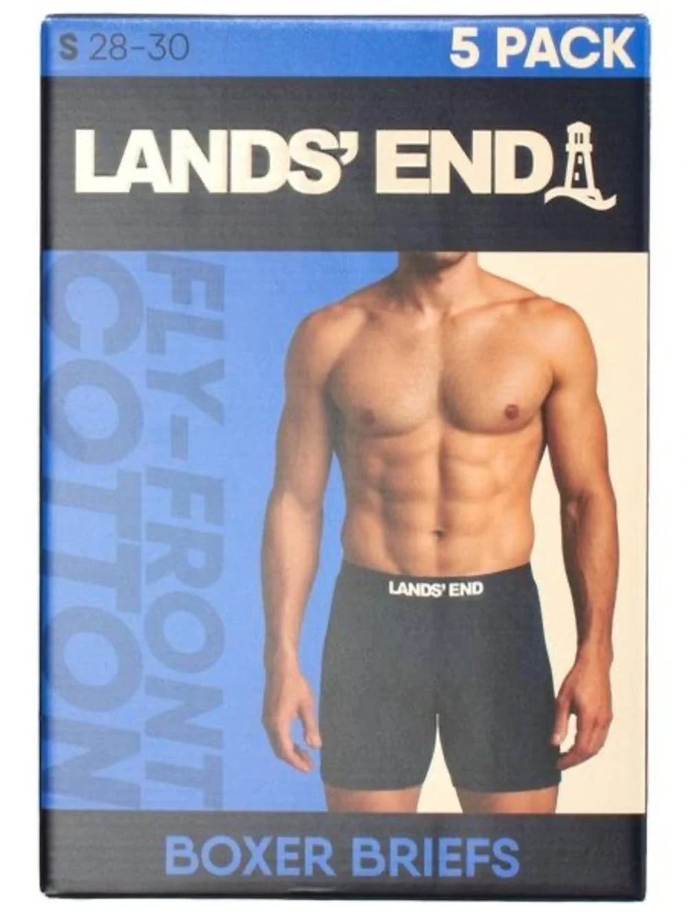 LANDS’ END Men’s 5 Pack Knit Boxer Briefs NWT